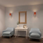 Applique murale Fermaluce en métal vernis blanc avec ou sans abat-jour douille E27 bagues Applique murale Fermaluce en métal vernis blanc avec ou sans abat-jour douille E27 bagues