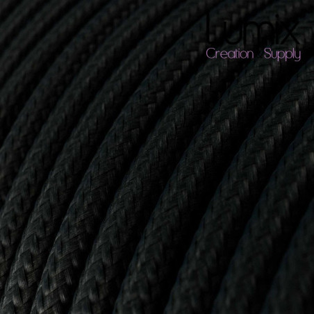 Câble textile 2 x 0,75 mm2 Noir effet soie