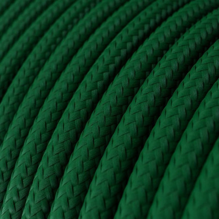 Câble textile 2 x 0,75 mm2 Vert foncé effet soie