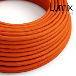 Câble textile 2 x 0,75 mm2 Orange effet soie