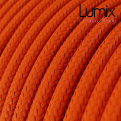 Câble textile 2 x 0,75 mm2 Orange effet soie