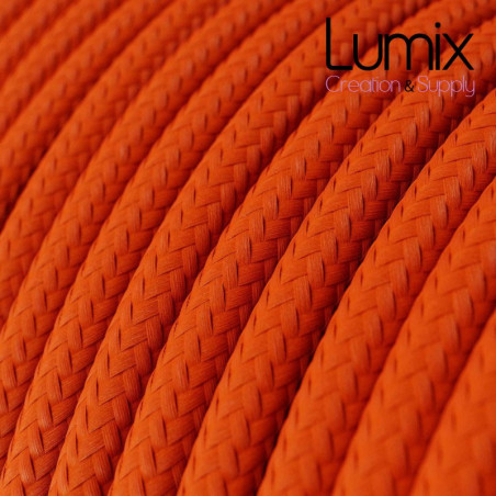 Câble textile 2 x 0,75 mm2 Orange effet soie