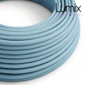 Câble textile 2 x 0,75 mm2 bleu azur effet soie
