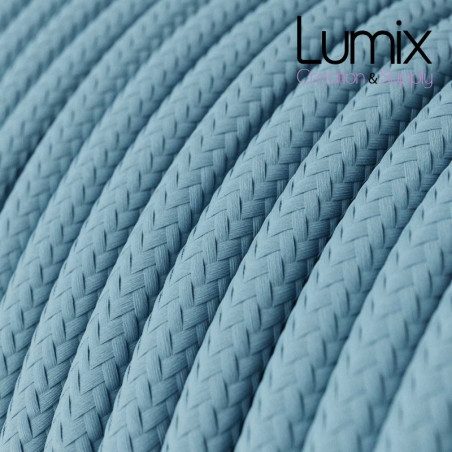 Câble textile 2 x 0,75 mm2 bleu azur effet soie