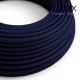 Câble textile 2 x 0,75 mm2 bleu foncé effet soie