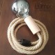 Lampe baladeuse grosse corde en jute de diamètre 16 mm et porte-douille bois