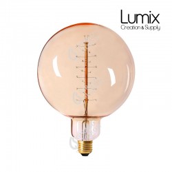 E27 Globe 200 mm diameter metal spiral filament bulb