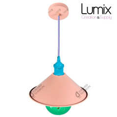 Suspension personnalisée Konik Pastel abat-jour conique en métal diam 220 mm