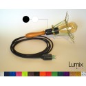 Lampe baladeuse US à personnaliser - 110/250V manche en bois de Cerisier avec interrupteur intégré