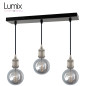 Suspension FIX MULTIPLE douille vintage E27 bagues - Pavillon rectangulaire 470 mm