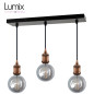 Suspension FIX MULTIPLE douille vintage E27 bagues - Pavillon rectangulaire 470 mm