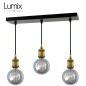 Suspension FIX MULTIPLE douille vintage E27 bagues - Pavillon rectangulaire 470 mm