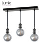 Suspension FIX MULTIPLE douille vintage E27 bagues - Pavillon rectangulaire 470 mm