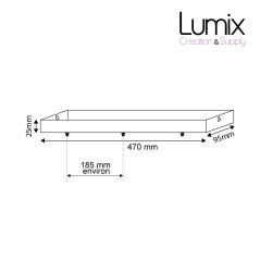Suspension FIX MULTIPLE douille vintage E27 bagues - Pavillon rectangulaire métal Noir ou  blanc 470 mm