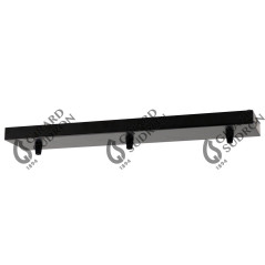 Suspension FIX MULTIPLE douille vintage E27 bagues - Pavillon rectangulaire métal Noir ou  blanc 470 mm