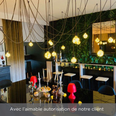 Suspension multiple de 6 à 14 lampes - montage complet sur-mesure