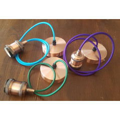 Suspension vintage OR ou BRONZE ROUGE personnalisable