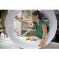 Suspension abat-jour cylindre XXL Revêtement Rose Antique