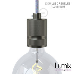 Suspension FIX MULTIPLE 4 douilles moderne E27 à bague - Pavillon rectangulaire métal noir ou  blanc 900 mm