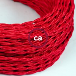 COMMANDE PRIVÉE - Câble textile torsadé rouge 2 conducteurs
