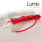 Cordon alimentation textile rouge pour lampe ou récepteur petite puissance 2,5 A