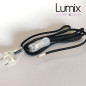 Cordon alimentation textile noir pour lampe ou récepteur petite puissance 2,5 A Cordon alimentation textile noir pour lampe ou récepteur petite puissance 2,5 A