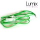 Cordon alimentation textile vert pour lampe ou récepteur petite puissance 2,5 A