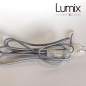 Cordon alimentation textile gris argent pour lampe ou récepteur petite puissance 2,5 A