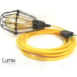 Lampe baladeuse E27 (à vis) avec câble jaune textile