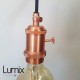 Lampe à suspendre douille vintage Cuivre à interrupteur rotatif intégré