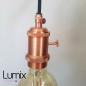 Lampe à suspendre douille vintage Cuivre à interrupteur rotatif intégré