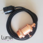 Lampe à suspendre douille vintage Cuivre à interrupteur rotatif intégré