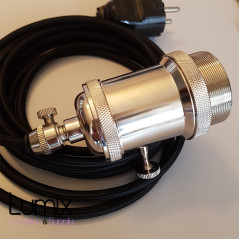 Lampe à suspendre douille vintage métal Nickel à interrupteur rotatif intégré