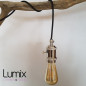 Lampe à suspendre douille vintage nickel à interrupteur rotatif intégré
