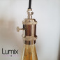Lampe à suspendre douille vintage nickel à interrupteur rotatif intégré
