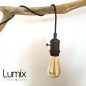 Lampe à suspendre douille vintage métal noir satiné à interrupteur rotatif intégré