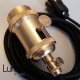 Lampe à suspendre douille vintage métal dorée à interrupteur rotatif intégré