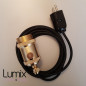Lampe à suspendre douille vintage métal dorée à interrupteur rotatif intégré