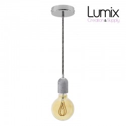 Single pendant lamp with cement socket chrome finish