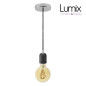 Suspension simple douille ciment noir finition chromée