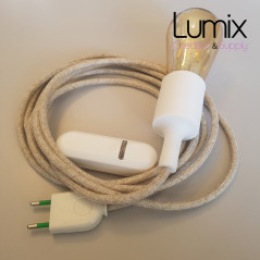 Lampe baladeuse douille silicone et variateur de lumière - câble textile