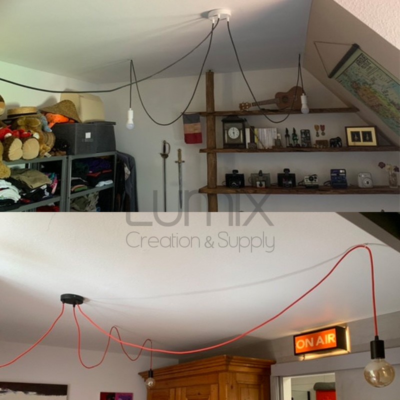 Douille de lampe pour plafond - Naturel - 3 douilles – Avril Nomade