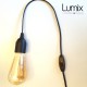 BLACK plastic cord for holder lamp E27 plastic