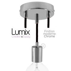 PRIVÉE - Suspension 3 lampes style moderne CHROME sur-mesure