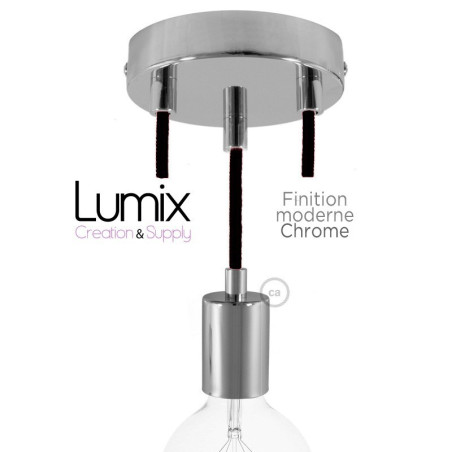 PRIVÉE - Suspension 3 lampes style moderne CHROME sur-mesure