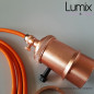 Lampe à suspendre douille vintage métal cuivre à interrupteur rotatif intégré