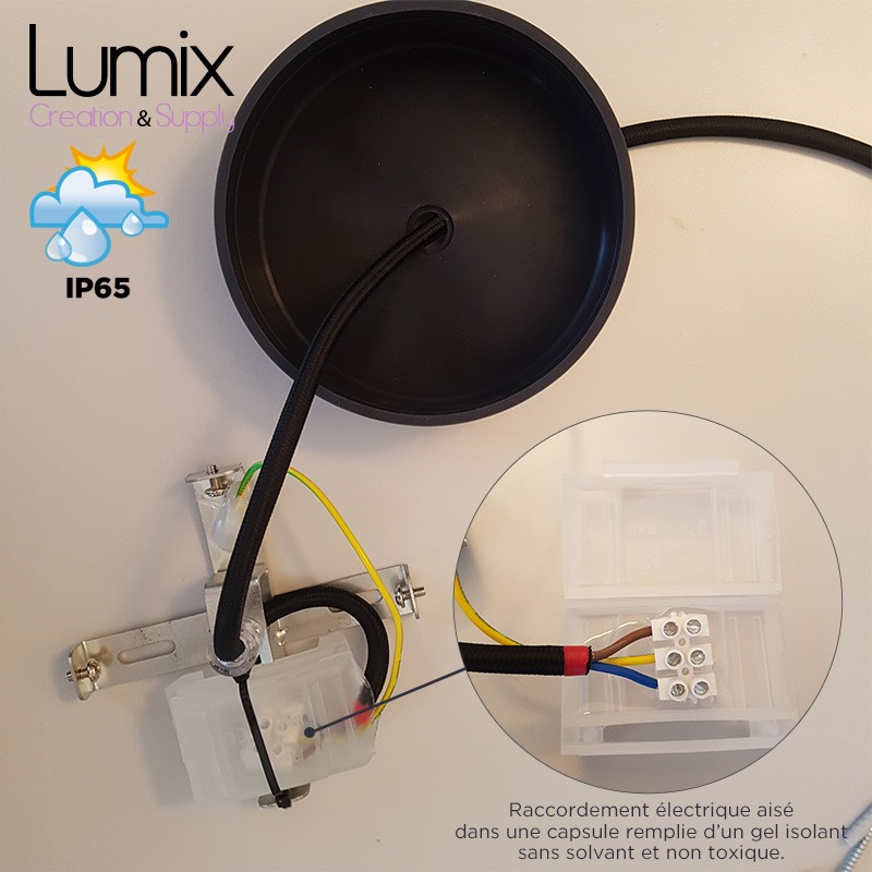 Luminaire en suspension pour l'extérieur - Étanche IP65 - Douille à bague