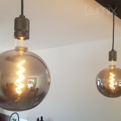 Ampoule géante Globe Smoky  G200 à filament led double spirale 5 W-E27-220 Volts