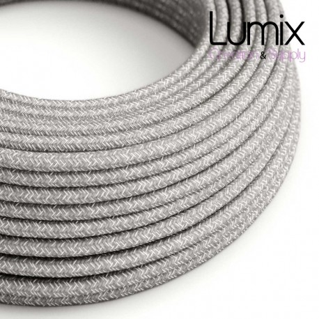 Câble textile 2 x 0,75 mm2 Lin gris