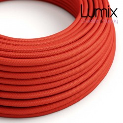 Câble textile 2 x 0,75 mm2 Rouge effet soie